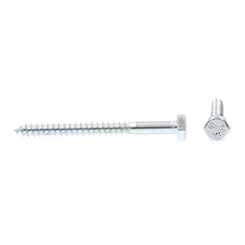 Prime-Line 1/4 in. x 3 in. Zinc Plated Steel A307 Grade A Hex Lag Screws (100-Pack) (2)
