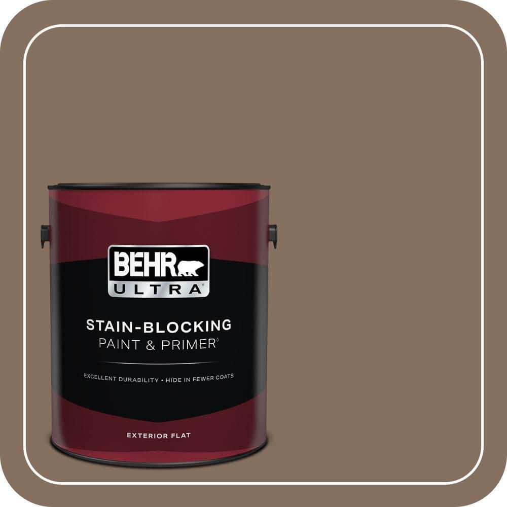 BEHR ULTRA 1 gal. #N230-6 Whiskey Barrel Flat Exterior Paint & Primer
