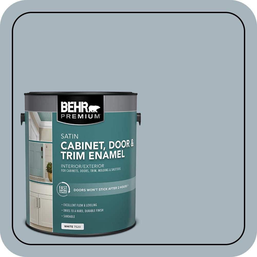 BEHR PREMIUM 1 gal. #MQ5-23 Intercoastal Gray Satin Enamel Interior/Exterior Cabinet, Door & Trim Paint