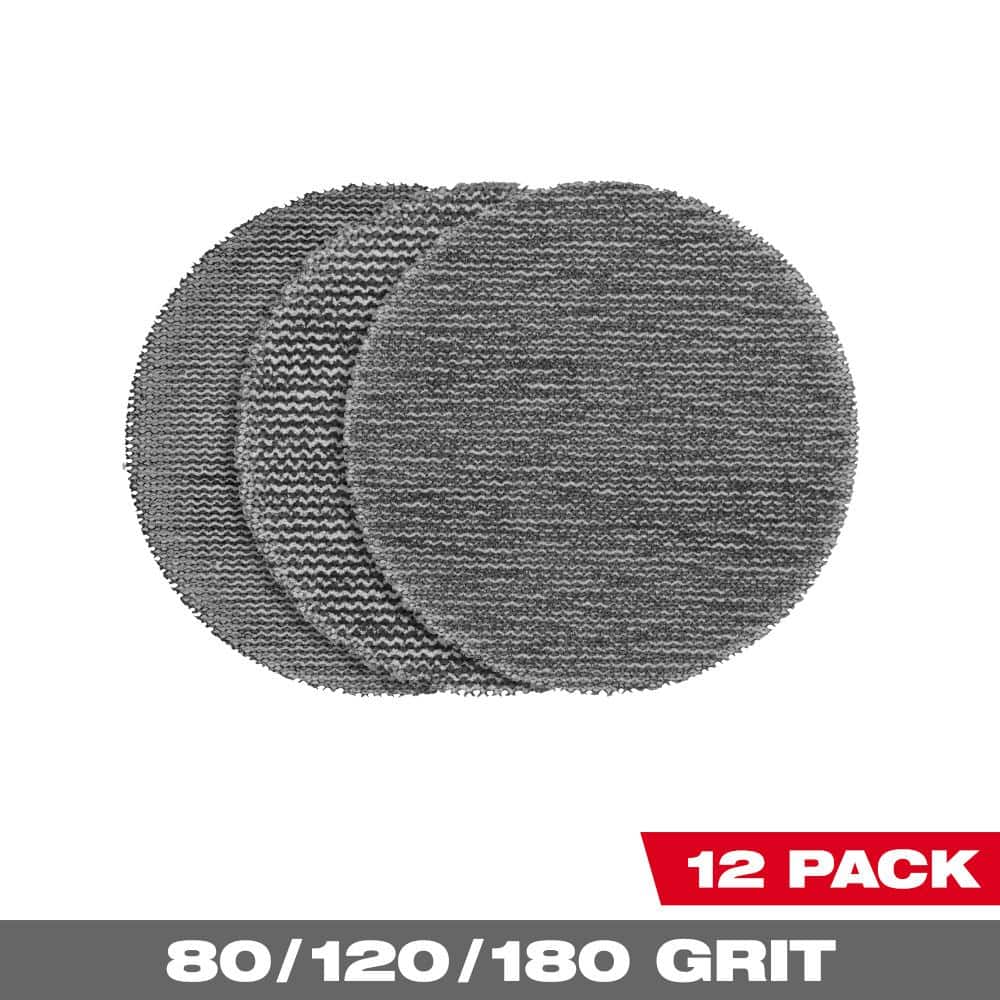 Milwaukee 3 in. Assorted 80-Grit, 120-Grit, 180-Grit Mesh Sanding Discs For M FUEL 3 in. Random Orbital Sander (39-Piece) (1)