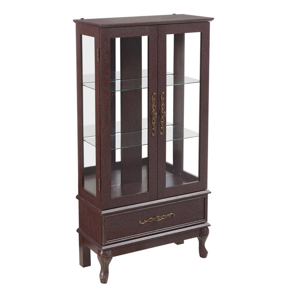 COWLOWN 25.98 in. W x 11.81 in. D x 51.58 in. H Bathroom Dark Brown Linen Cabinet (1)