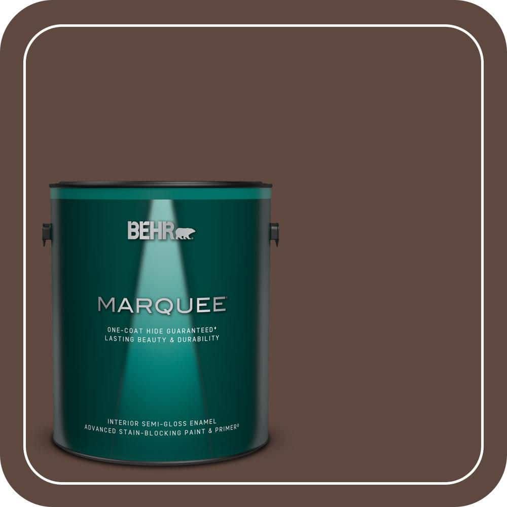 BEHR MARQUEE 1 gal. #N150-7 Chocolate Therapy Semi-Gloss Enamel Interior Paint & Primer