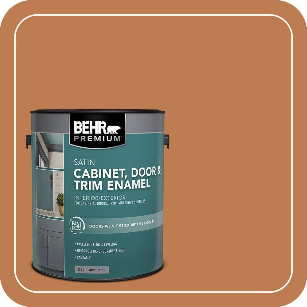 BEHR PREMIUM 1 gal. #MS-11 Rustic Orange Satin Enamel Interior/Exterior Cabinet, Door & Trim Paint