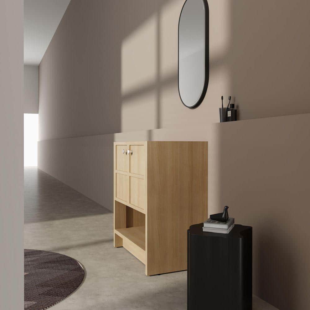 UPIKER Bayhill 29.31 in. W x 17.94 in. D x 34.25 in. H Freestanding Bath Vanity Cabinet without Top in Original Oak Unassembled (2)