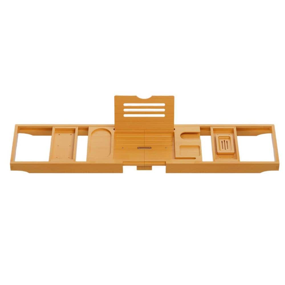 Wudkey Premium Bathtub Tray Caddy, Expandable Bath Tray, Unique House Warming Gifts, New Home, Anniversary and Wedding (1)