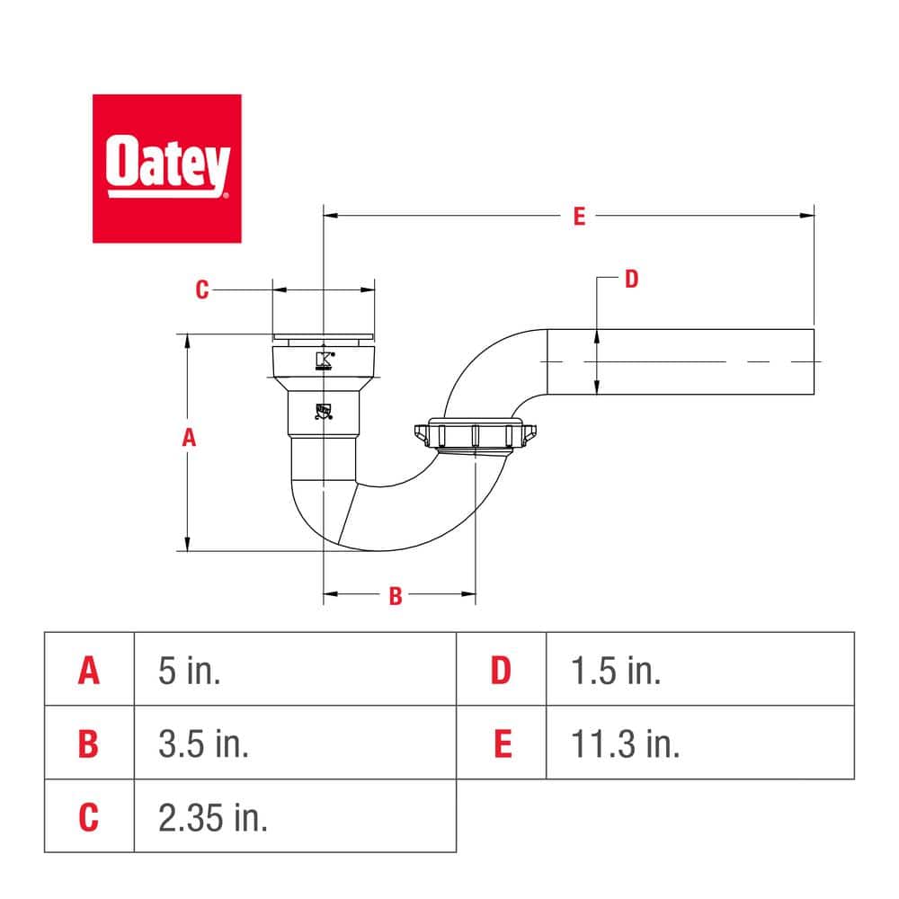 Oatey 1-1/2 in. PVC P-Trap with Insta-Plumb Technology (2)
