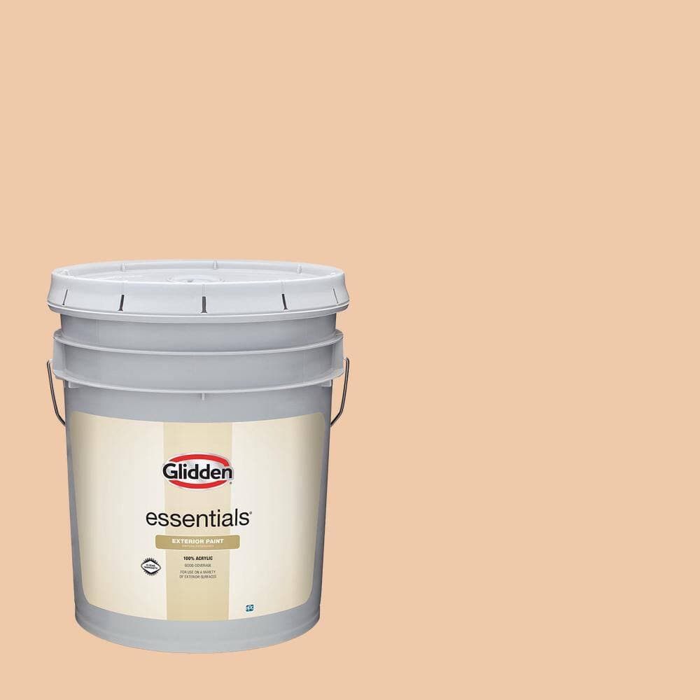 Glidden Essentials 5 gal. PPG1202-4 Caramel Ice Flat Exterior Paint