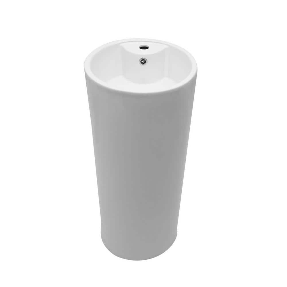 TCYO 15 in. D x 15 in. W Round Pedestal Sink Base in White (1)