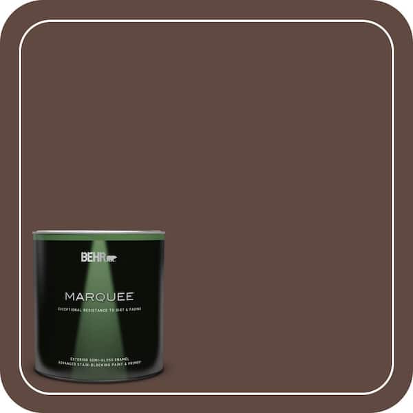 BEHR MARQUEE 1 qt. #N150-7 Chocolate Therapy Semi-Gloss Enamel Exterior Paint & Primer (2)