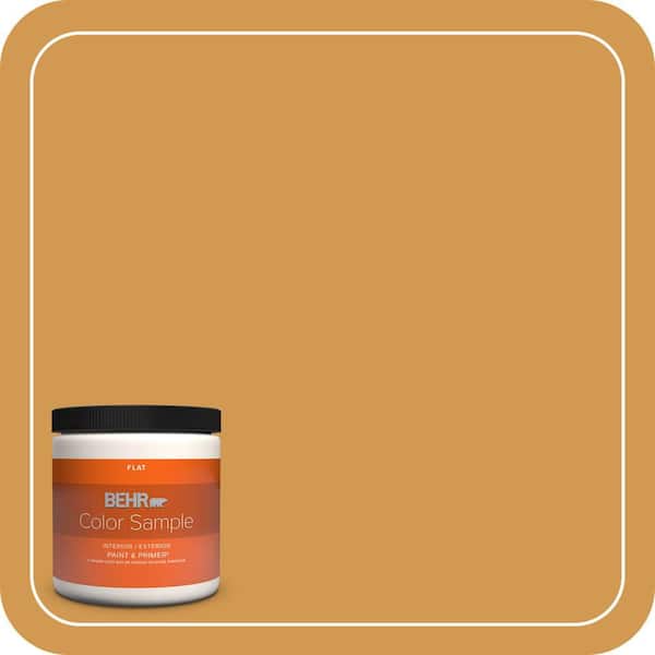 BEHR PREMIUM PLUS 8 oz. #PPU6-02 Saffron Strands Flat Interior/Exterior Paint & Primer Color Sample (2)