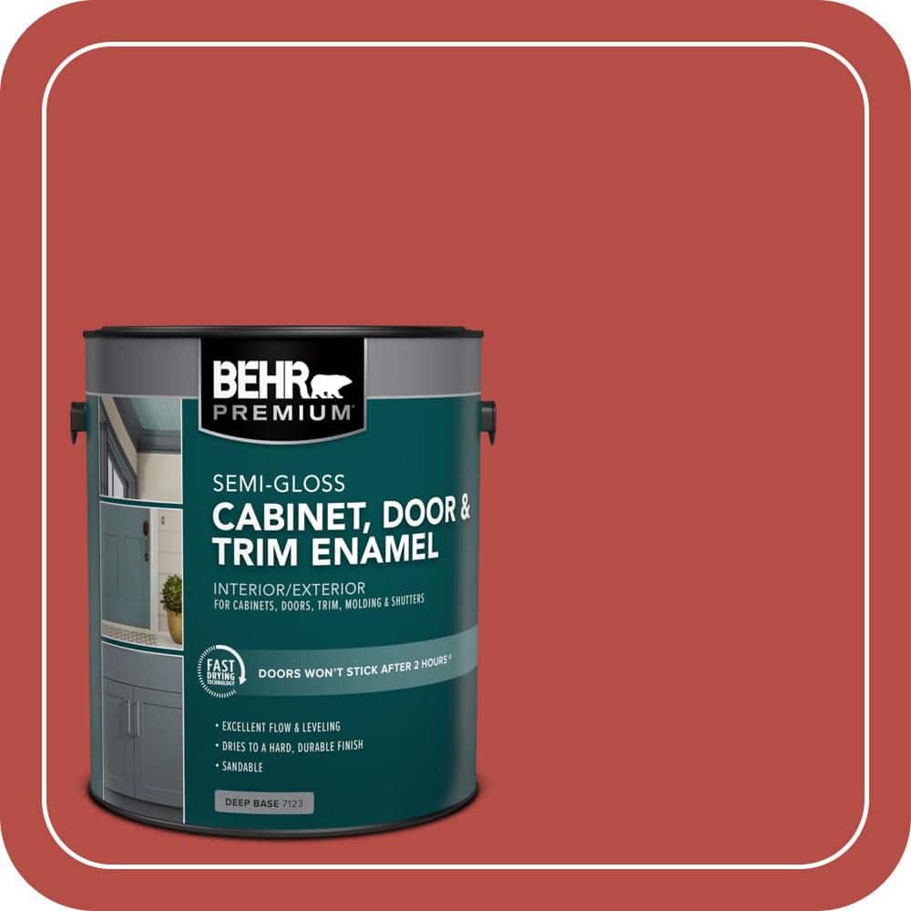BEHR PREMIUM 1 gal. #M160-7 Raging Bull Semi-Gloss Enamel Interior/Exterior Cabinet, Door & Trim Paint