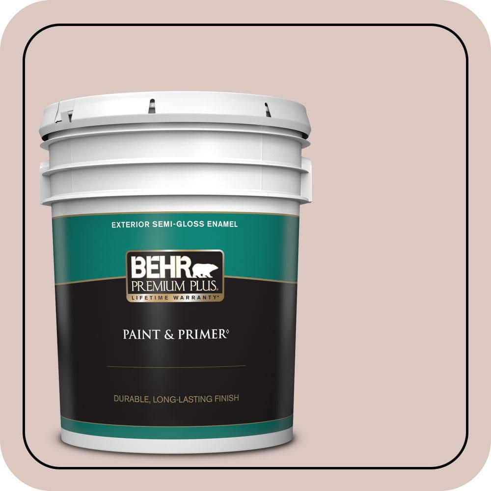 BEHR PREMIUM PLUS 5 gal. #N160-2 Malted Semi-Gloss Enamel Exterior Paint & Primer