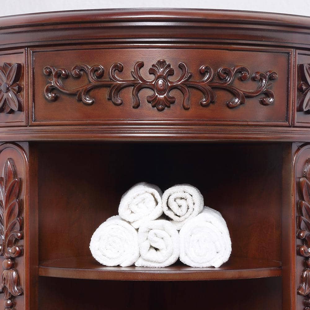 Home Decorators Collection Winslow 22 in. W x 14 in. D x 68 in. H Brown Freestanding Linen Cabinet (2)