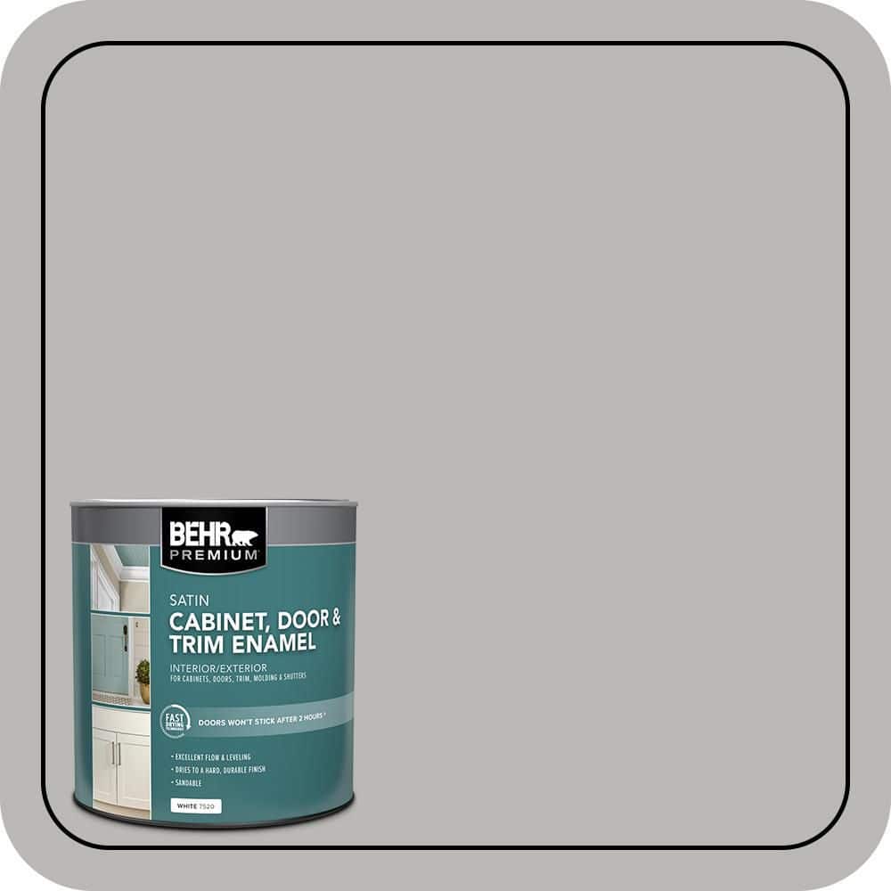 BEHR PREMIUM 1 qt. #PPU18-11 Classic Silver Satin Enamel Interior/Exterior Cabinet, Door & Trim Paint