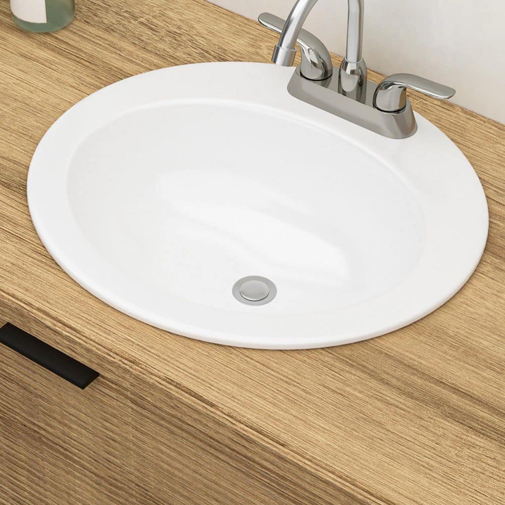 Dueyeeri 20 in. x 18 in. Drop-In Ceramic Bathroom Sink in White with 3 Faucet Hole (1)