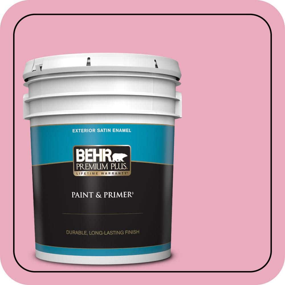 BEHR PREMIUM PLUS 5 gal. #T11-14 Kawaii Satin Enamel Exterior Paint & Primer