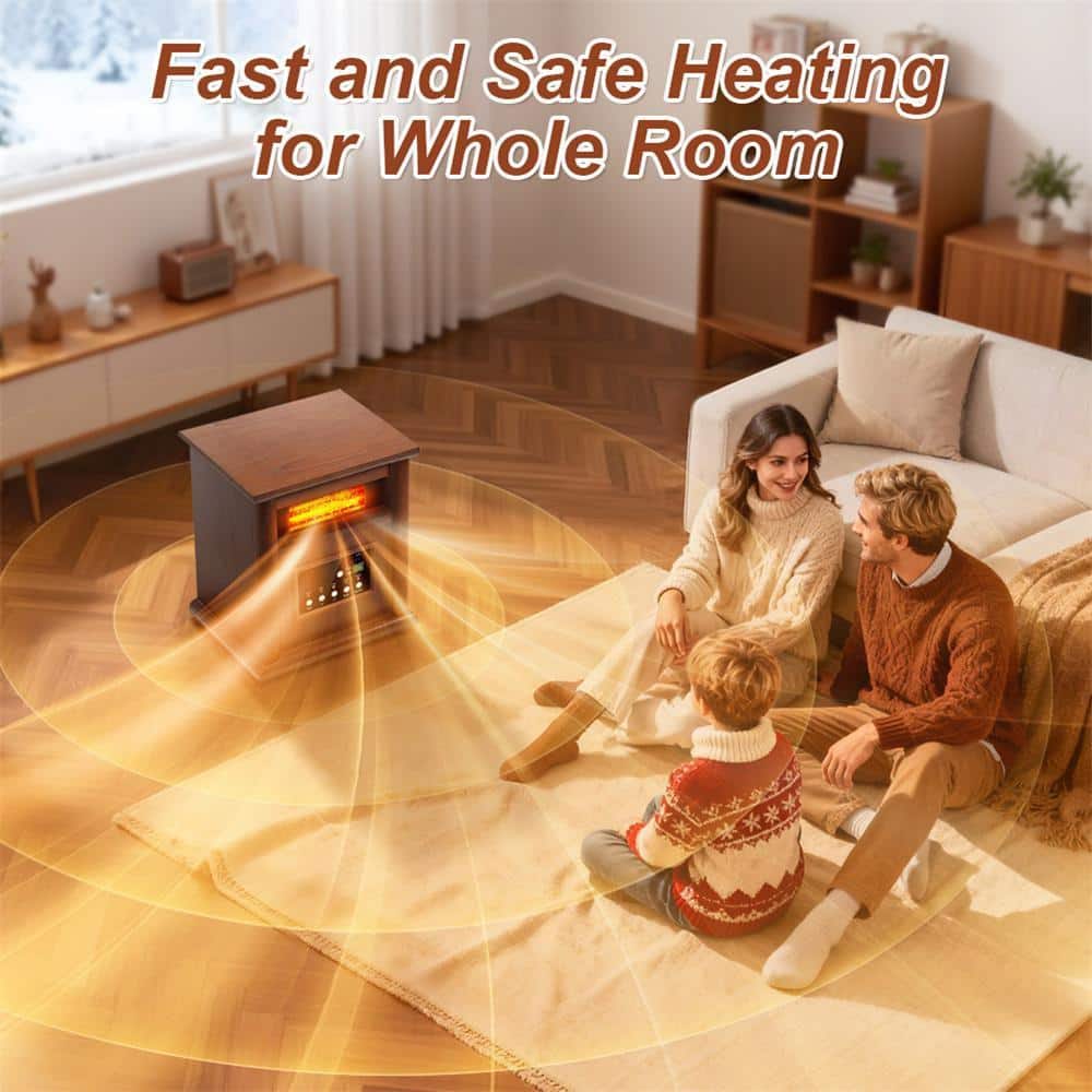 Unbranded 1500W Electric Space Heater with 3 Mode Thermostat, 12H Timer, Remote Control, Room Heater (3)