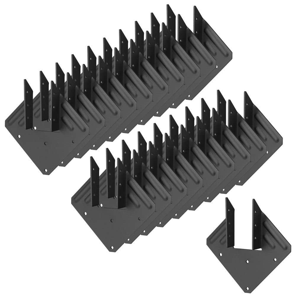 Angel Sar 20 Pcs 5.375 in.13 Gauge Black Hurricane Tie, Powder Coating Joist Hangers Fit for Roofing Trusses Wood Timber Connector (2)