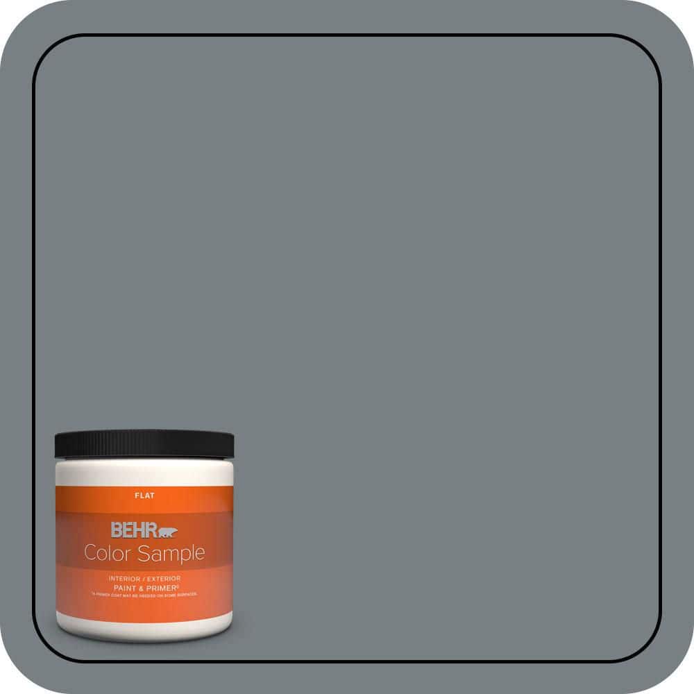 BEHR PREMIUM PLUS 8 oz. #N450-5 Intergalactic Flat Interior/Exterior Paint & Primer Color Sample