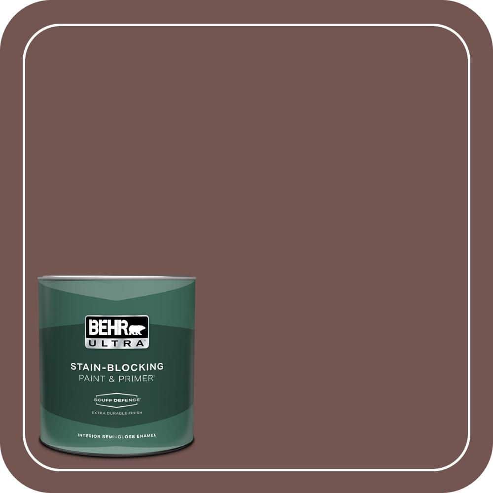 BEHR ULTRA 1 qt. #MQ1-53 Rosy Sandstone Extra Durable Semi-Gloss Enamel Interior Paint & Primer
