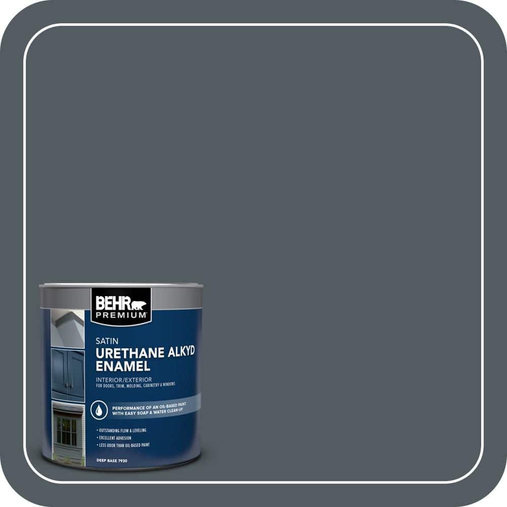 BEHR PREMIUM 1 qt. #PPU25-21 City Rain Urethane Alkyd Satin Enamel Interior/Exterior Paint (1)