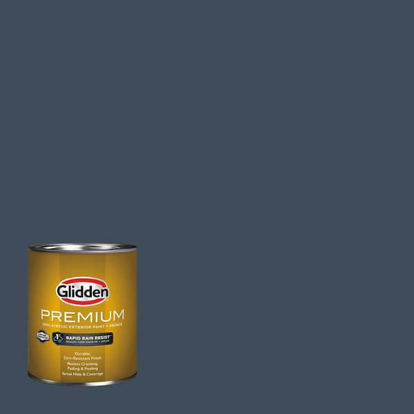 Glidden Premium 1 qt. PPG1041-7 Cavalry Flat Exterior Latex Paint (2)