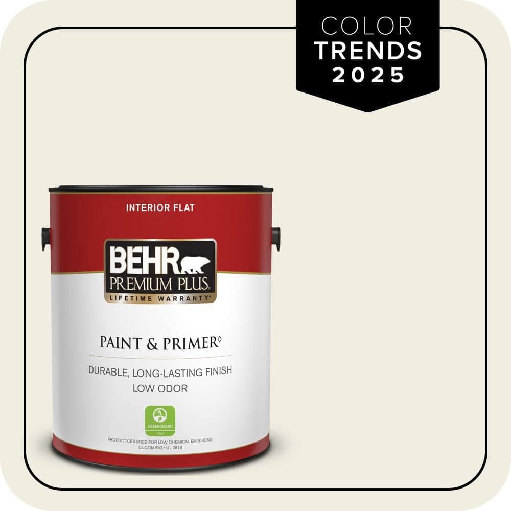 BEHR PREMIUM PLUS 1 gal. Designer Collection #DC-003 Blank Canvas Flat Low Odor Interior Paint & Primer