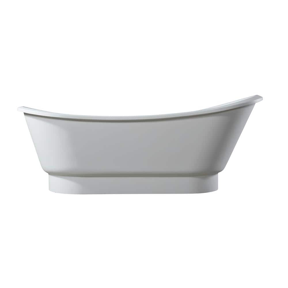 Barclay Products Becki 67 in. Stone Resin Flatbottom Oval Bathtub in Glossy White (1)