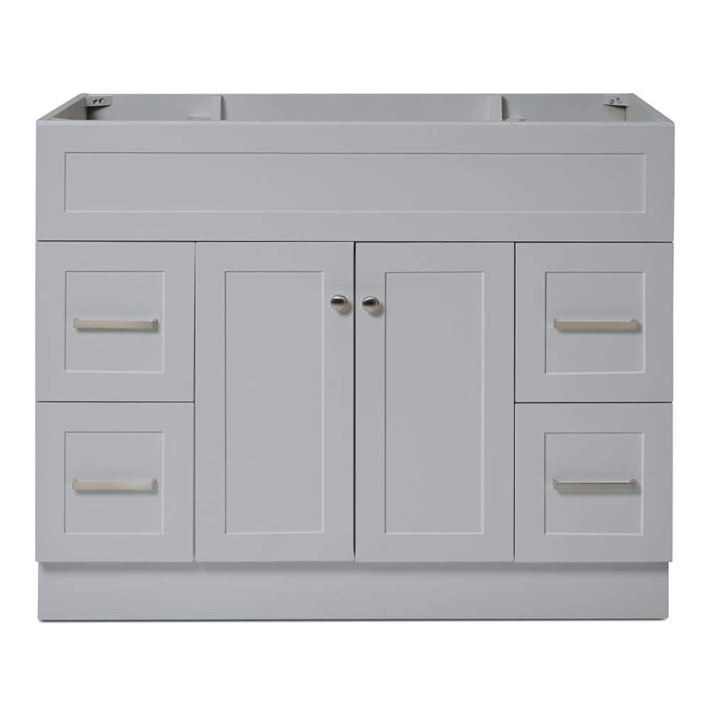 ARIEL Hamlet 42 in. W x 21.5 in. D x 34.5 in. H Freestanding Bath Vanity Cabinet without Top in Gray