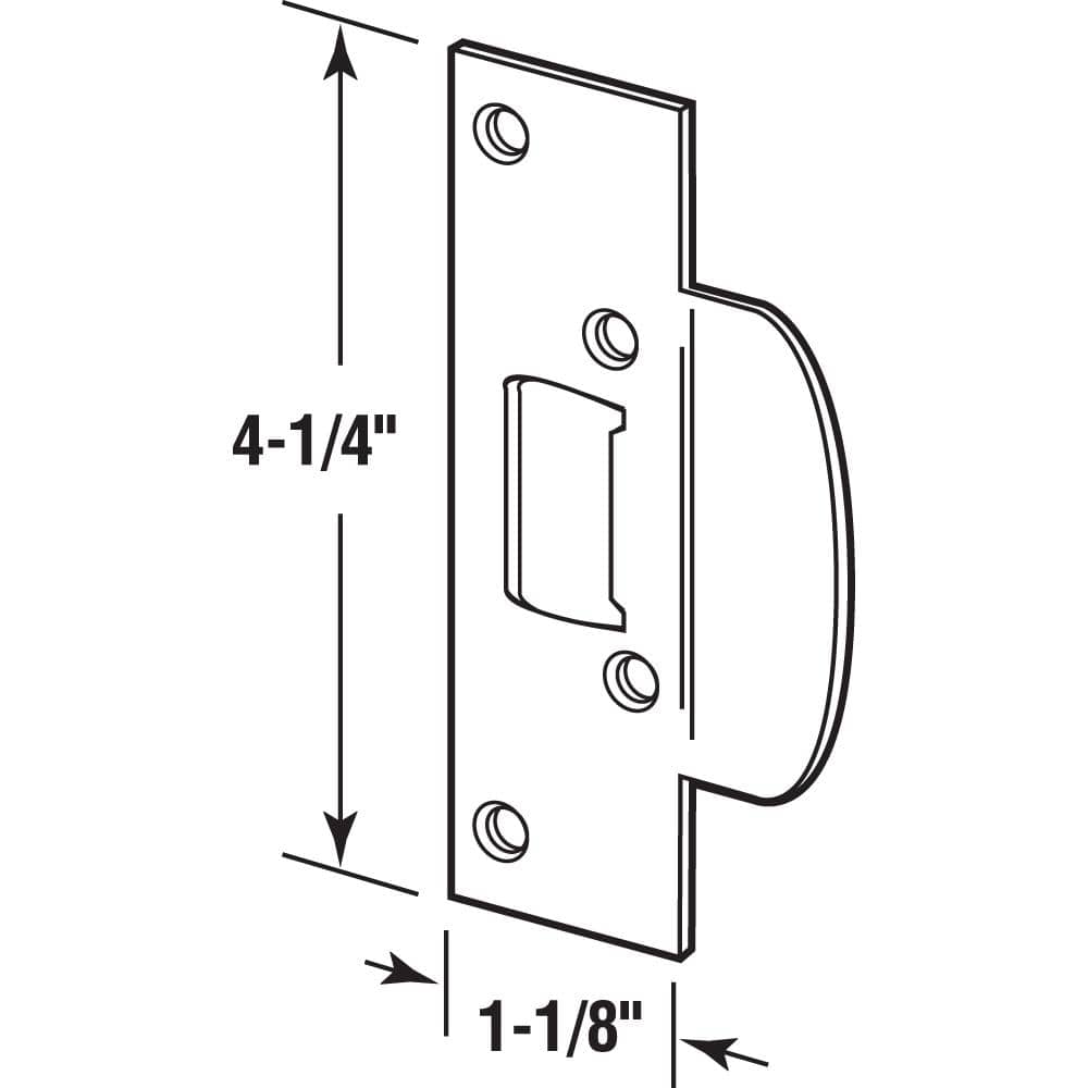 Prime-Line Security Latch Strike, 1-1/8 in. x 4-1/4 in., Stamped Steel Construction, Chrome-Plated Finish (2)
