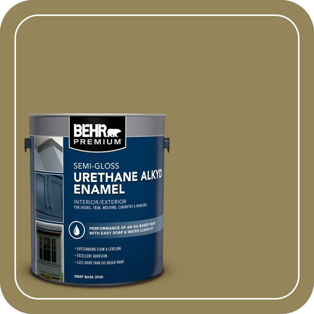 BEHR PREMIUM 1 gal. #S330-6 Dash of Oregano Urethane Alkyd Semi-Gloss Enamel Interior/Exterior Paint