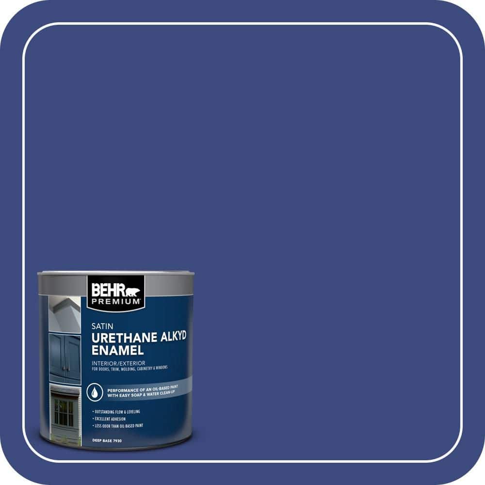 BEHR PREMIUM 1 qt. #P530-7 Tanzanite Satin Enamel Urethane Alkyd Interior/Exterior Paint (1)