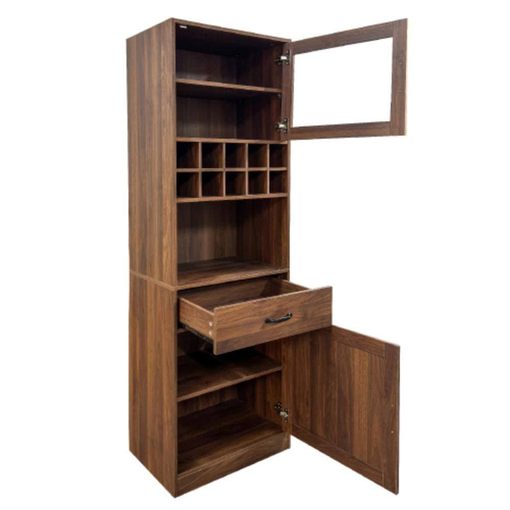 Unbranded 23.54 in. W x 15.75 in. D x 70.86 in. H Bathroom Brown Linen Cabinet