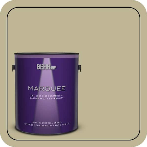 BEHR MARQUEE 1 gal. #MQ6-30 Bamboo Shoot One-Coat Hide Eggshell Enamel Interior Paint & Primer (2)