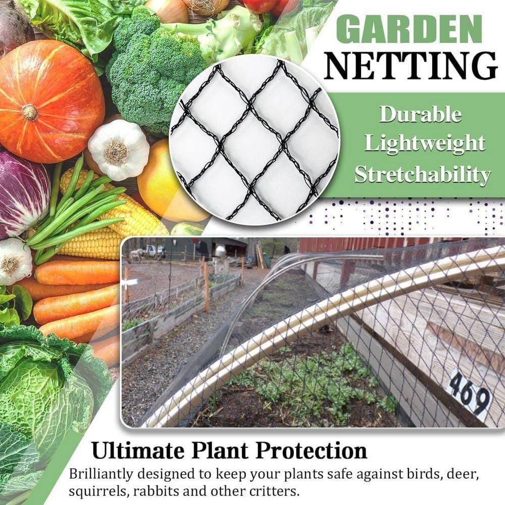 KIWDZFU 7.5 x 100 ft. Garden Bird Netting for Chicken Coop and Plants Protection Against Birds and Animals (3)