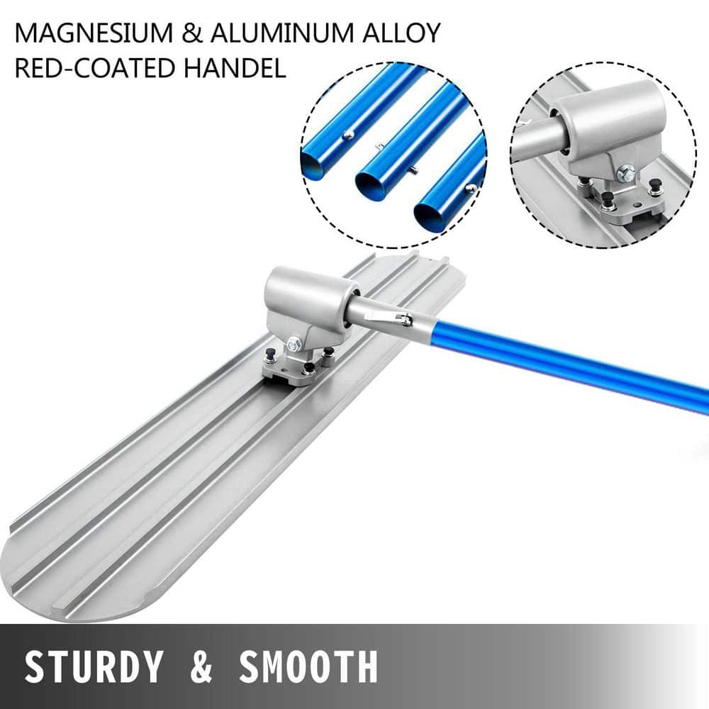 xinyoec 48 in. x 8 in. Round End Concrete Float Tool with 4 Float Handle, Bull Float Bracket, Magnesium Finishing Bull Float (3)