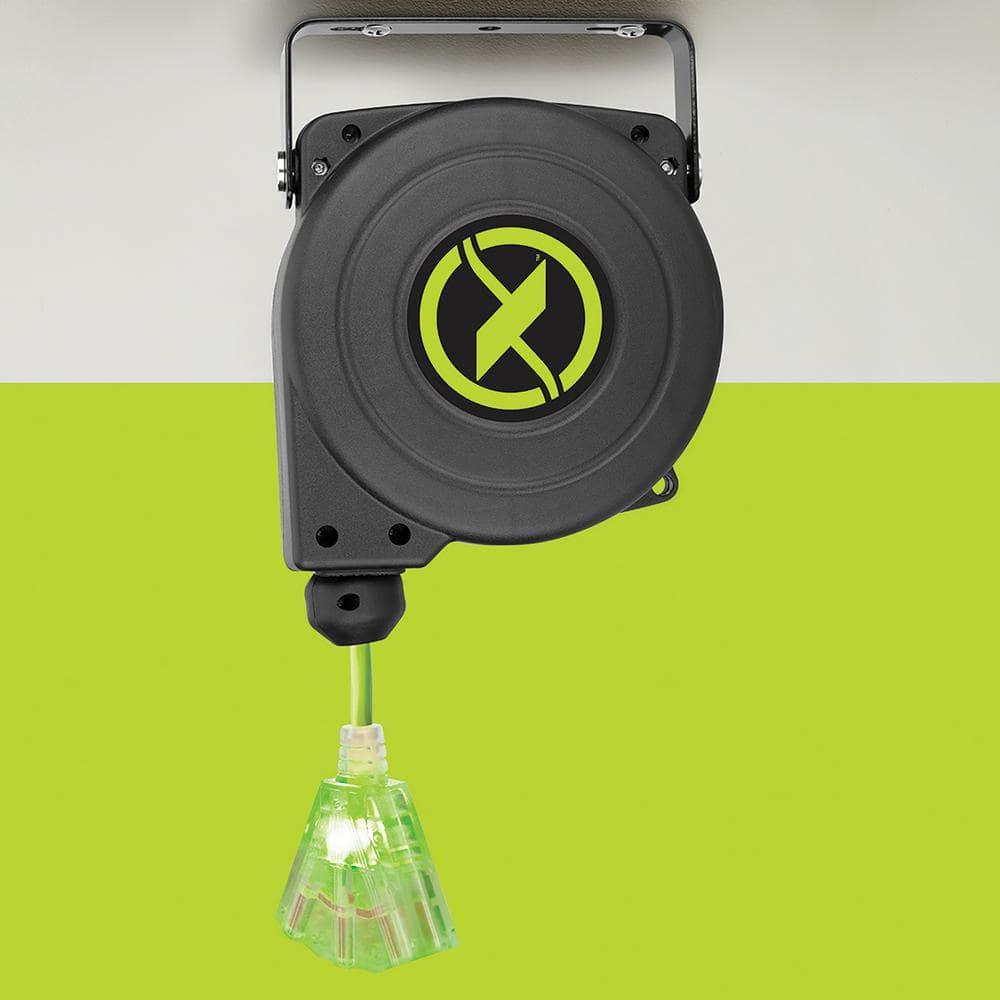 Flexzilla ZillaGreen 25 ft. Retractable Extension Cord Reel, 16/3 AWG (3)