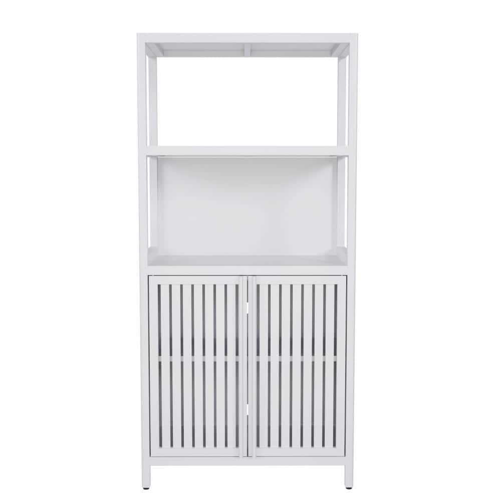 Miscool Avex 24.6 in. W x 13 in. D x 52 in. H White Bamboo Freestanding Bathroom Storage Cabinet (1)