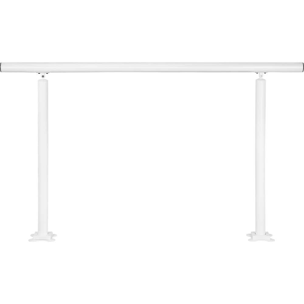SVOPES 5 ft. 35.8 in. H x 62 in. W, Adjustable White Aluminum Handrail Outdoor Stair Railing Kit, for 0-5 Steps, Elderly. (1)