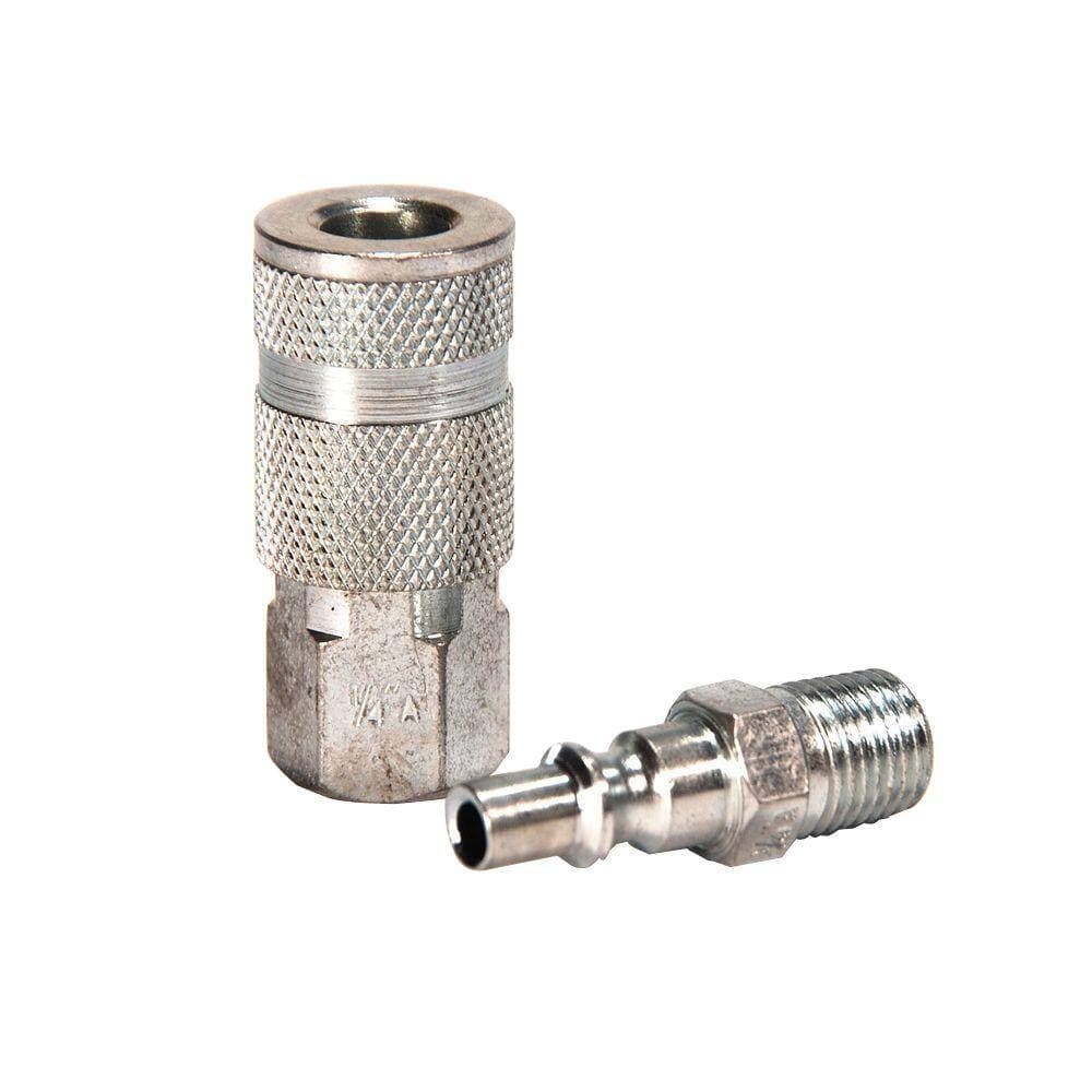 Primefit 1/4 in. ARO Steel Coupler Set with Male Plug (2-Piece) (1)