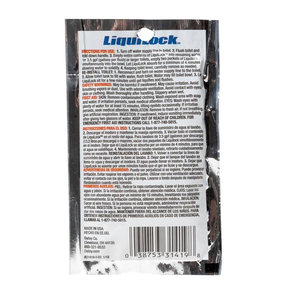 Oatey Liquilock 6 oz. Toilet Water Solidifier Gel (2)