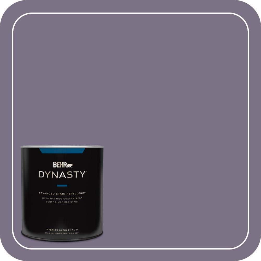 BEHR DYNASTY 1 qt. #660F-6 Peruvian Violet Satin Enamel Interior Stain-Blocking Paint and Primer