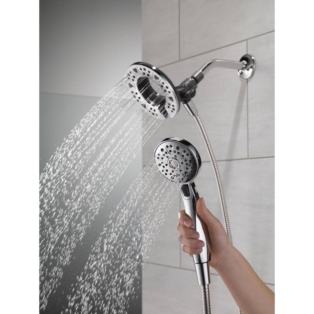 Delta In2ition Two-in-One 4-Spray 6 in. Dual Wall Mount Fixed and Handheld Shower Head in Chrome (3)