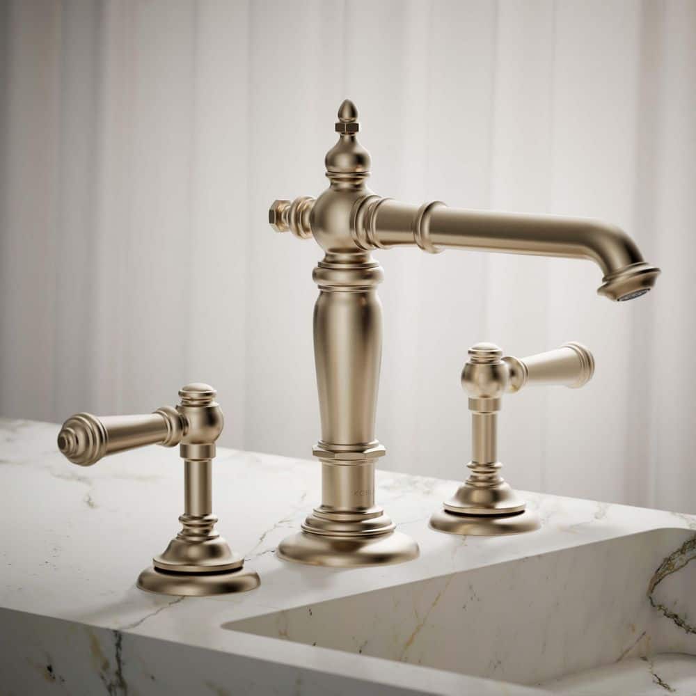 KOHLER Artifacts 6.625 in. Bathroom Sink Spout with Column Design in Vibrant Brushed Bronze (2)