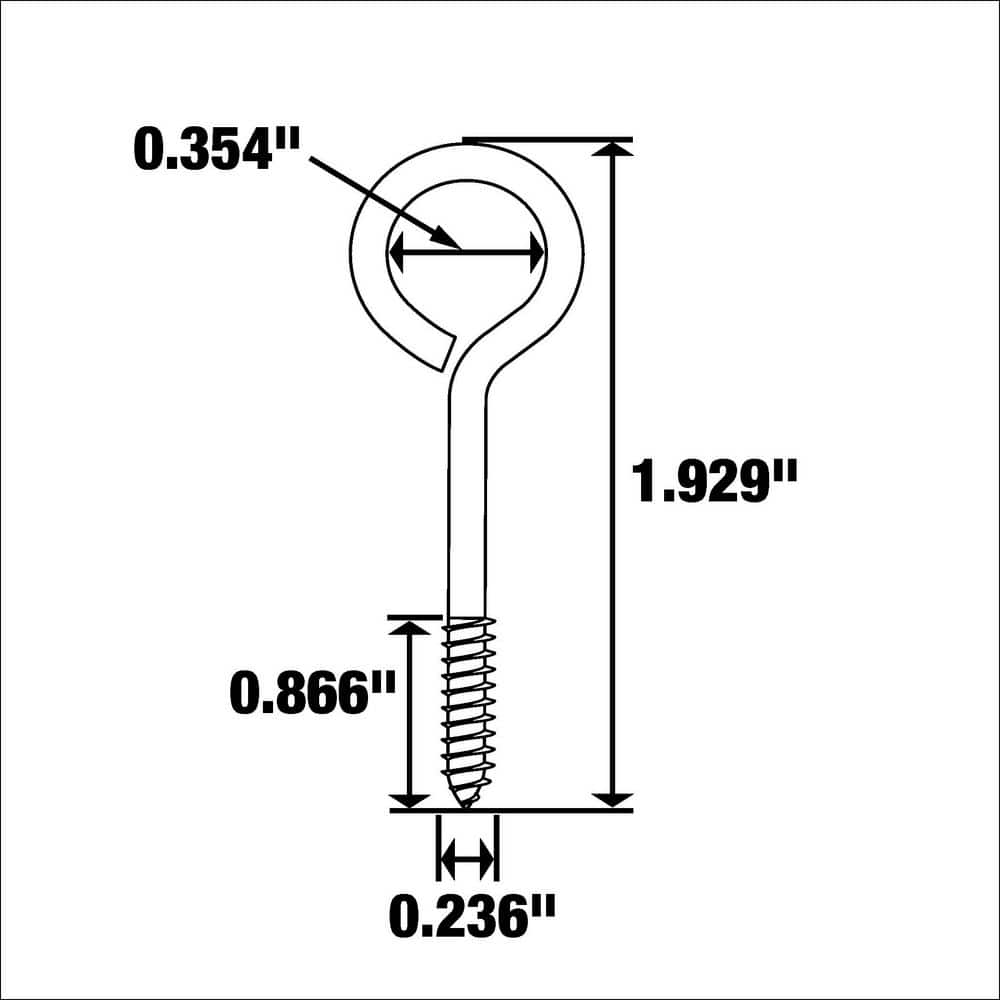Everbilt 1/4 in. x 2 in. Zinc Screw Eye (2-Piece) (3)