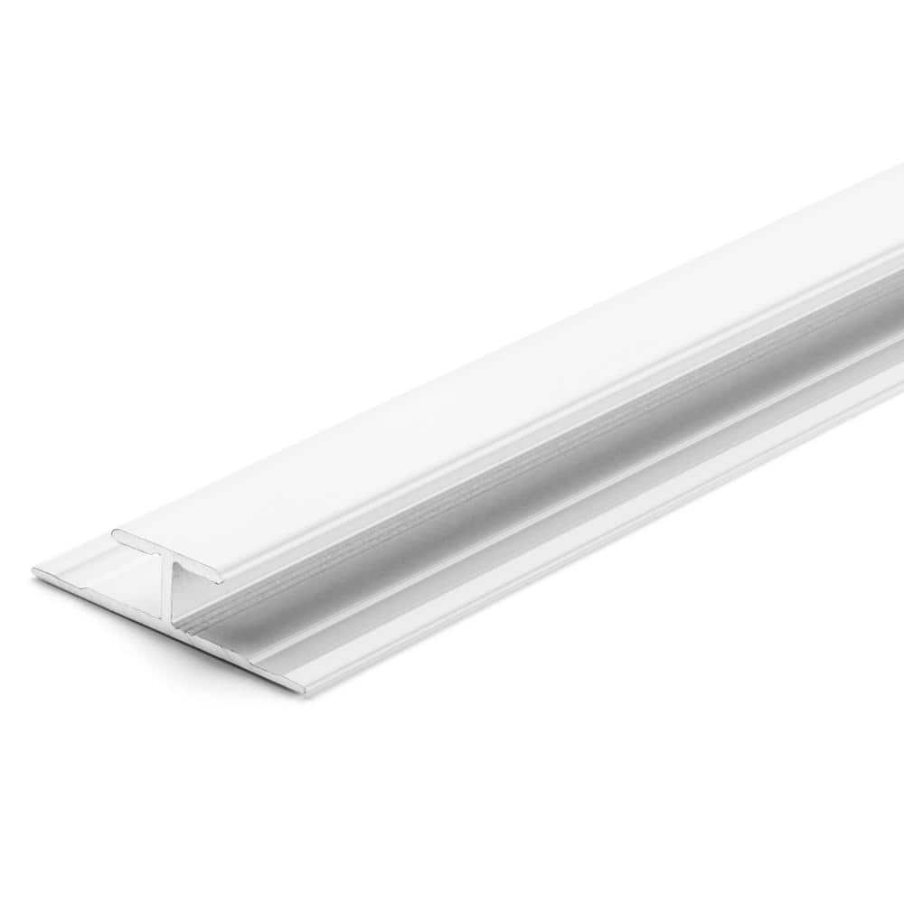 TrimMaster White 8mm x 84 in. Aluminum T-Mold Floor Transition Strip
