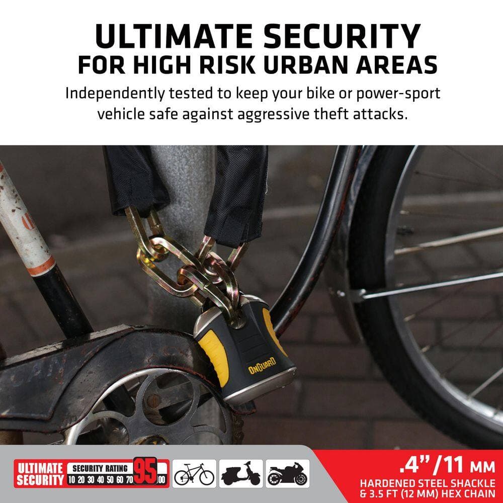 ONGUARD Beast Chain with X2 Padlock (110cm x 12mm) (3)