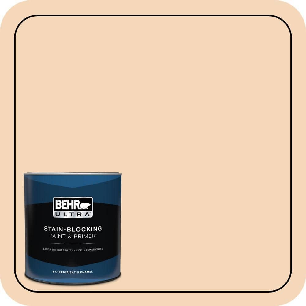 BEHR ULTRA 1 qt. #PPU4-11 Porcelain Peach Satin Enamel Exterior Paint & Primer