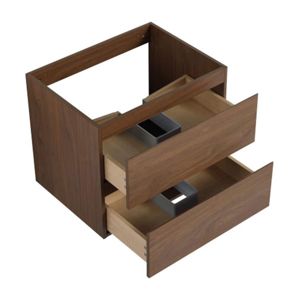 Adrinfly Elegant 24 in. Wall-Mounted Bath Vanity Cabinet without Top 19 in. Stylish Storage Solution for Modern Spaces Brown (3)