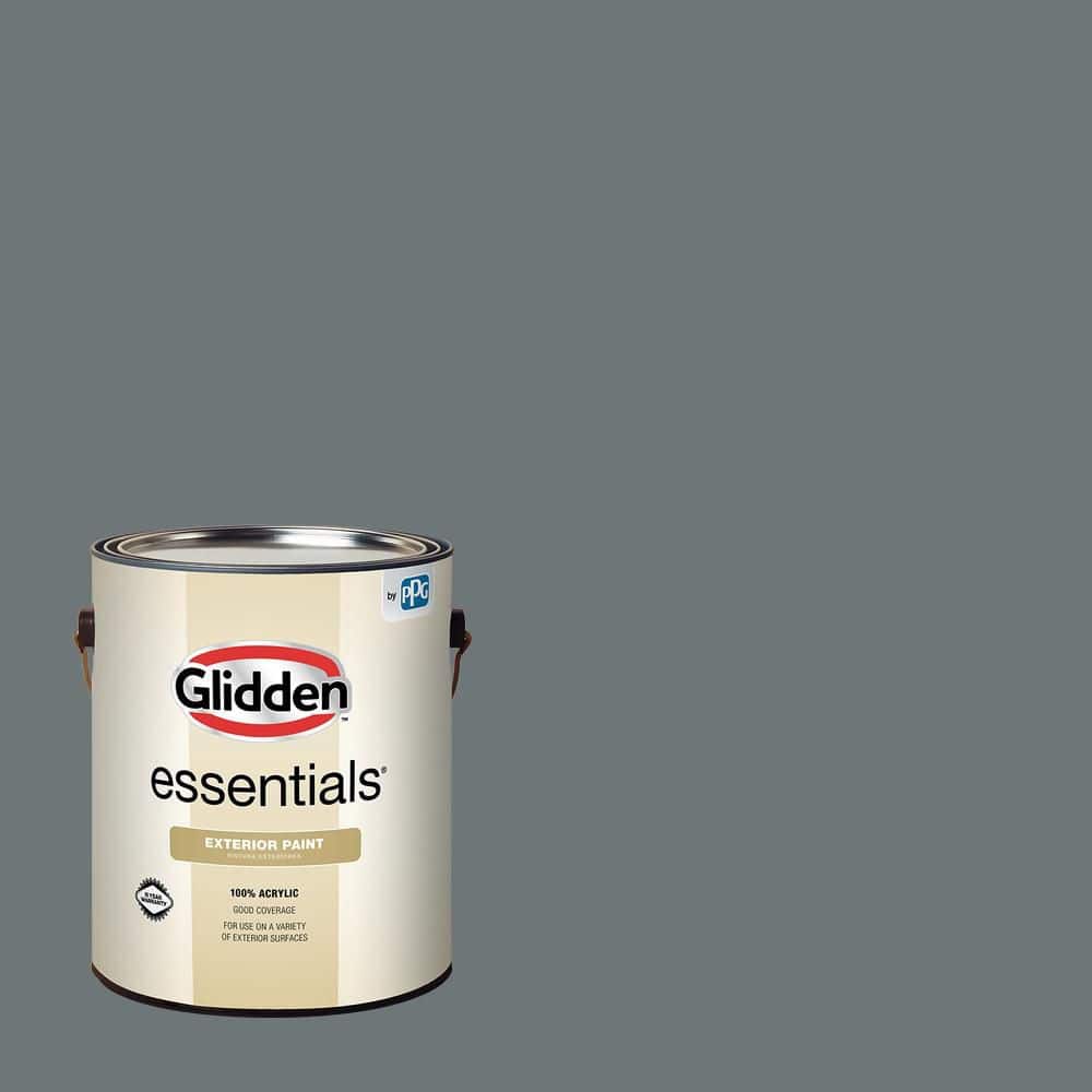 Glidden Essentials 1 gal. PPG1012-6 Volcanic Ash Satin Exterior Paint